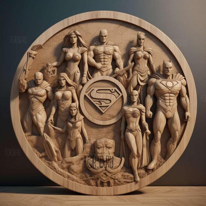 Justice League Heroes 3 stl model for CNC